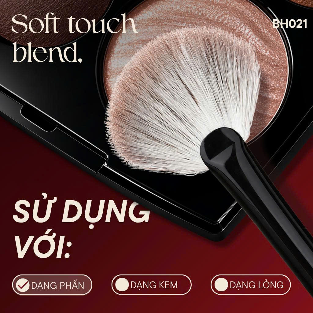 Cọ Highlight Đánh Setting Dạng Oval Bh Cosmetics Small Fan BH021